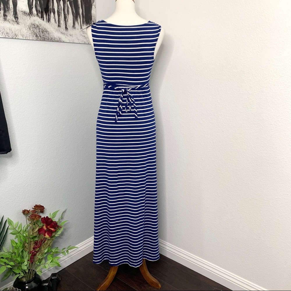 Isabel by Ingrid Striped Tank Maternity Dress Blue - Picture 4 of 13